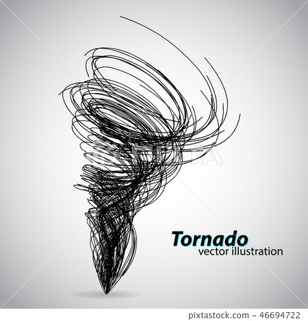 Tornado from curves and spirals. Vector illustration Tornado from curves and spirals. Vector illustration 46694722