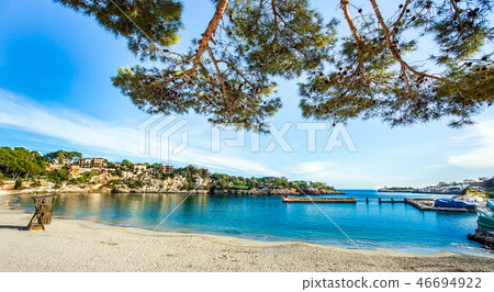 On the beach of Porto Cristo Mallorca Spain On the beach of Porto Cristo Mallorca Spain 46694922