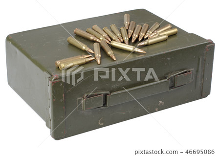 Ammo can with ammunition isolated Ammo can with ammunition isolated 46695086