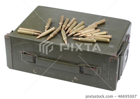 Ammo can with ammunition isolated Ammo can with ammunition isolated 46695087