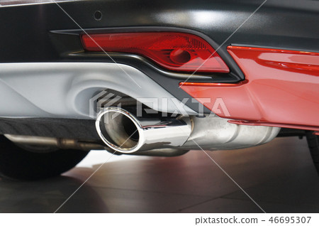 Selected focused on car exhaust. Selected focused on car exhaust. 46695307