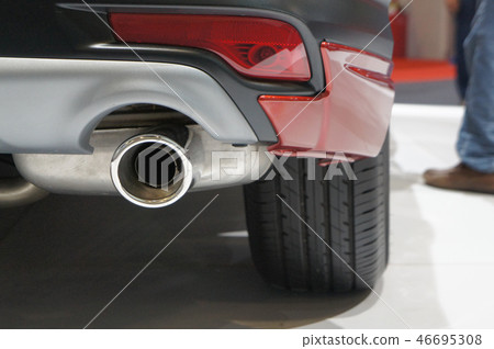 Selected focused on car exhaust. Selected focused on car exhaust. 46695308