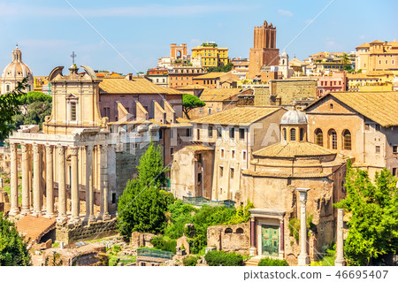 The Temple of Antoninus and Faustina, the Church of the Third Order Regular of St. Francis of The Temple of Antoninus and Faustina, the Church of the Third Order Regular of St. Francis of 46695407