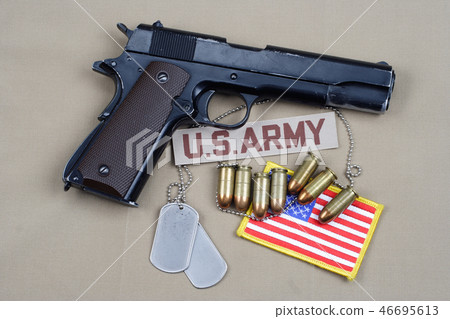 Colt government 1911 with U.S. ARMY uniform 46695613