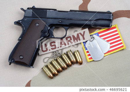 Colt government 1911 with U.S. ARMY uniform 46695621