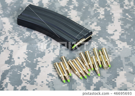 5.56 mm cartridges on US ARMY uiniform 46695693