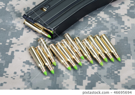 5.56 mm cartridges on US ARMY uiniform 5.56 mm cartridges on US ARMY uiniform 46695694