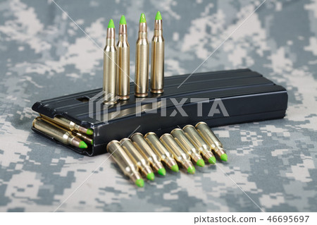 5.56 mm cartridges on US ARMY uiniform 5.56 mm cartridges on US ARMY uiniform 46695697