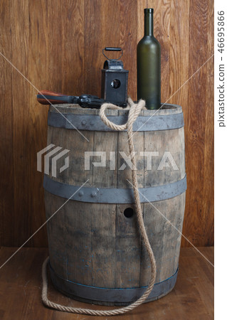 Old western revolver with cartridges 46695866