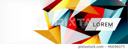 Triangle 3d polygonal art style. Future geometric design. Vector geometry futuristic illustration Triangle 3d polygonal art style. Future geometric design. Vector geometry futuristic illustration 46696075