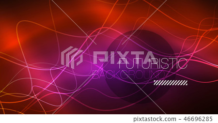 Neon lines wave background. Abstract composition Neon lines wave background. Abstract composition 46696285