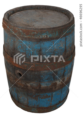 old rusty wooden barrel 46696295