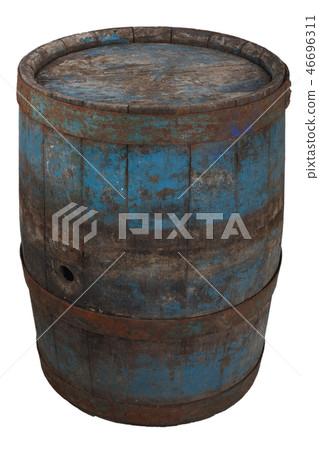 old rusty wooden barrel 46696311