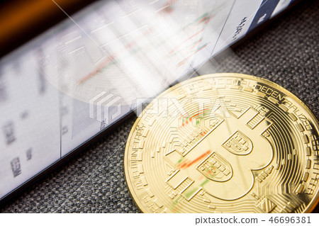 light shining bright on bitcoin digital currency 46696381