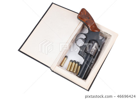 revolver gun with cartridges hidden in a book revolver gun with cartridges hidden in a book 46696424