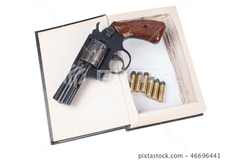 revolver gun with cartridges hidden in a book revolver gun with cartridges hidden in a book 46696441