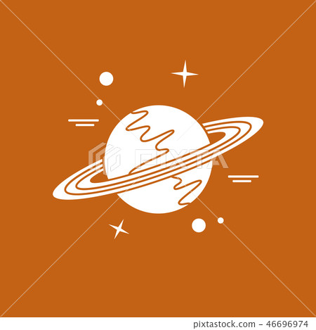 Vector icon planet Saturn with rings Astronomy. Vector icon planet Saturn with rings Astronomy. 46696974