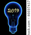 X-Ray lightbulb with sparkling 2019 digits inside 46697437