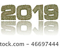2019 digits composed of military camouflage 46697444