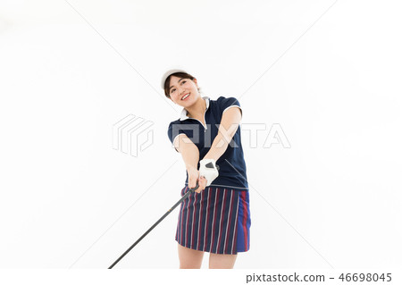年輕的女士高爾夫 46698045