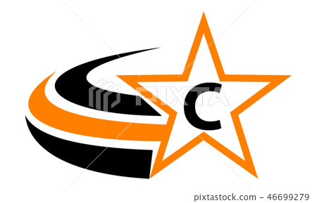 Star Swoosh Letter C Star Swoosh Letter C 46699279