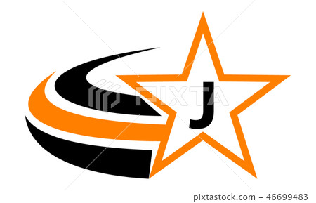 Star Swoosh Letter J Star Swoosh Letter J 46699483