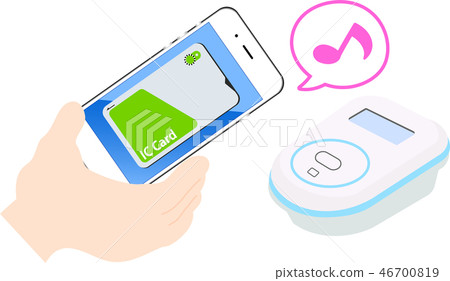 Electronic money Smartphone payment Osaifu-keitai Illustration 46700819