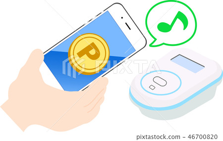Electronic money Smartphone payment Osaifu-keitai Illustration 46700820