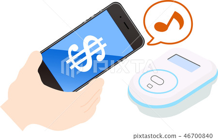 Electronic money Smartphone payment... - Stock Illustration [46700840 ...