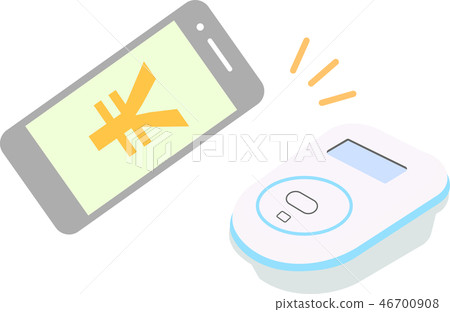 Electronic money Smartphone payment Osaifu-keitai Illustration 46700908