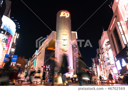 Tokyo cityscape in Japan We look at the cityscape such as the intersection of "Dogensakashita" and Shibuya 109 46702569