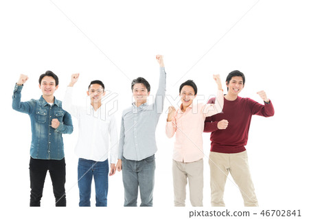 Casual Male Multiple 20s to 40s Guts Pose Casual Male Multiple 20s to 40s Guts Pose 46702841