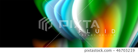 Fluid wave line background or pattern. Geometric technology abstract background. Movement effect. Fluid wave line background or pattern. Geometric technology abstract background. Movement effect. 46703219