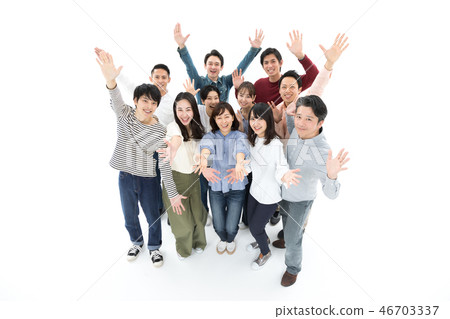 Casual Men and women 20's and 40's Slopes Hand spread Welcome High tension Casual Men and women 20's and 40's Slopes Hand spread Welcome High tension 46703337