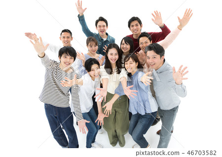 Casual Men and women 20's and 40's Slopes Hand spread Welcome High tension Casual Men and women 20's and 40's Slopes Hand spread Welcome High tension 46703582