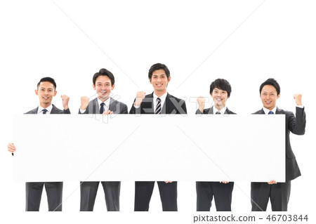 多個商務男士白板增加姿勢 46703844