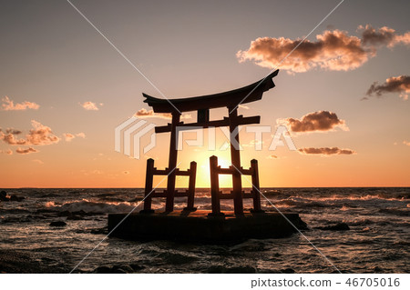 Red Torii on the sea Red Torii on the sea 46705016