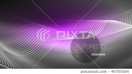 Neon lines wave background. Abstract composition 46705084