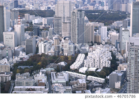 在日本的東京都市風景我想看六本木和大手町的城市景觀 在日本的東京都市風景我想看六本木和大手町的城市景觀 46705786