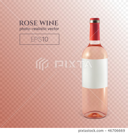 Photorealistic bottle of rose wine on a transparent background Photorealistic bottle of rose wine on a transparent background 46706669