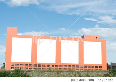 Large blank billboard on a street wall, Large blank billboard on a street wall, 46706768