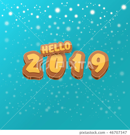 Hello 2019 Happy new year creative design...-插圖素材 [46707347] - PIXTA圖庫