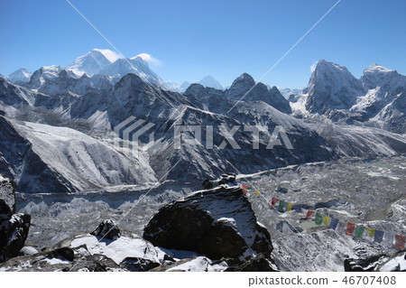 The great view of Everest, etc. from God-Peak 46707408