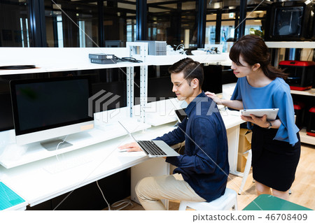 Researcher working in a laboratory Researcher working in a laboratory 46708409