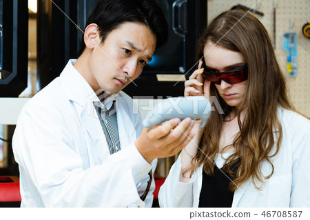 Researcher working in a laboratory Researcher working in a laboratory 46708587