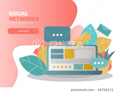 Social Media Concept for web page, banner, presentation. Vector illustration 46709211