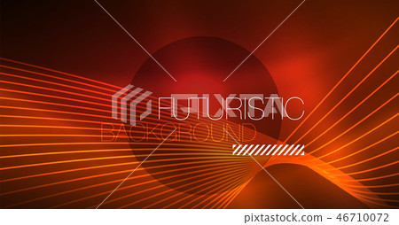 Neon glowing magic background, neon banner, night sky wallpaper. Magic light effect. Christmas 46710072