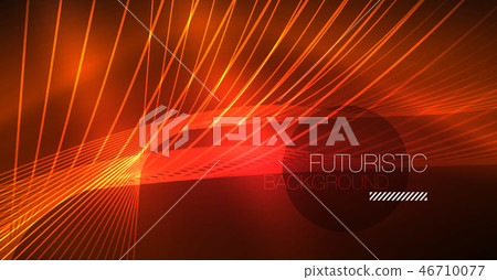 Neon glowing magic background, neon banner, night sky wallpaper. Magic light effect. Christmas 46710077