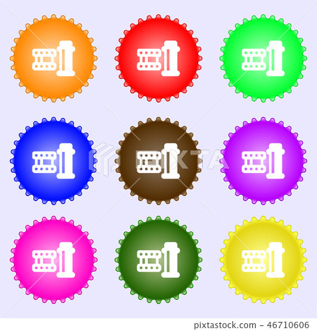 film Icon sign. Big set of colorful, diverse, high 46710606