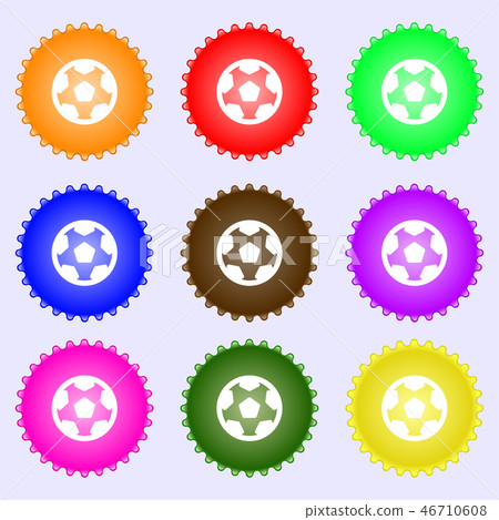 Football, soccerball icon sign. Big set of colorfu 46710608
